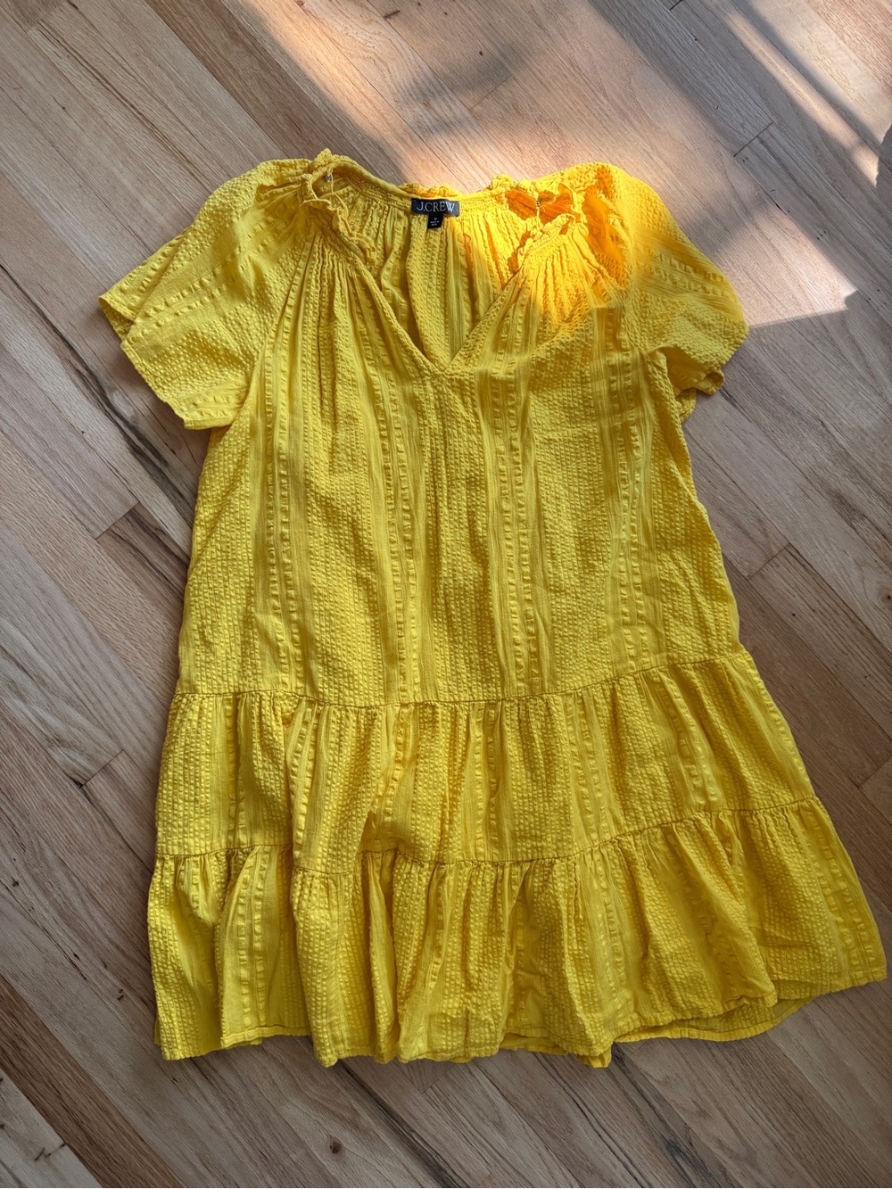 J. Crew Womens' Yellow Tiered Dress